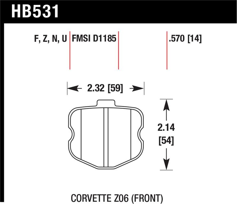 Chevrolet Corvette Brake Pads - Performance - Front - Hawk Performance - HP+ - `06-`10